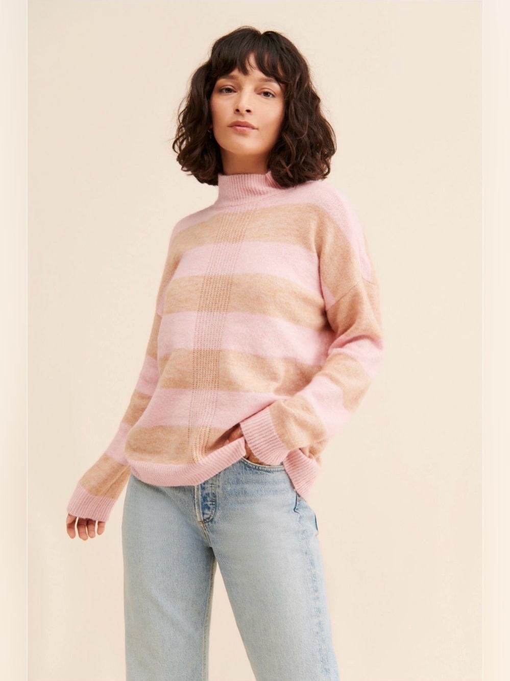 Anthropologie x Sanctuary Upstate Sweater Tunic in Rosehip Oats Stripe